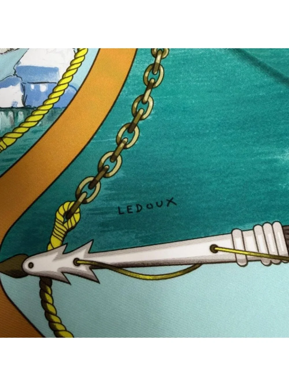 Hermes Carre 90 Gronland Green Land Silk 100% Scarf Yellow